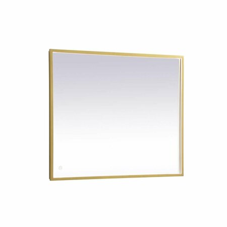 BLUEPRINTS 30 x 36 in. Pier 3000K 4200K & 6400K LED Mirror with Adjustable Color Temperature in Brass BL2208735